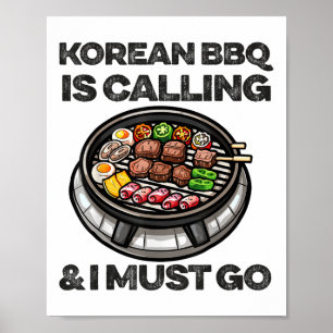 Korean Bbq Funny Korean Barbecue Food Lover Asian  Poster