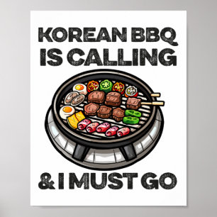 Korean Bbq Funny Korean Byrbecue Food Lover Asian  Poster
