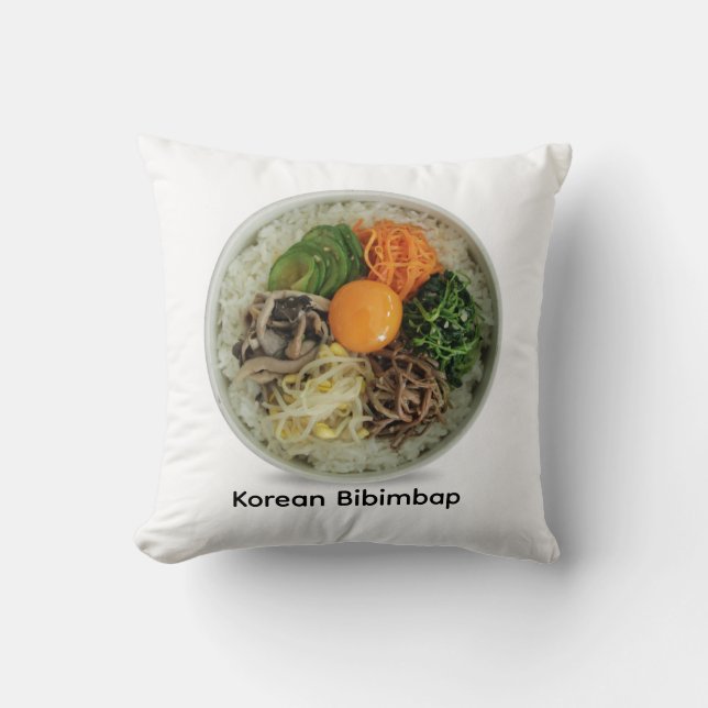 Korean Bibimbap Throw Pillow (Front)