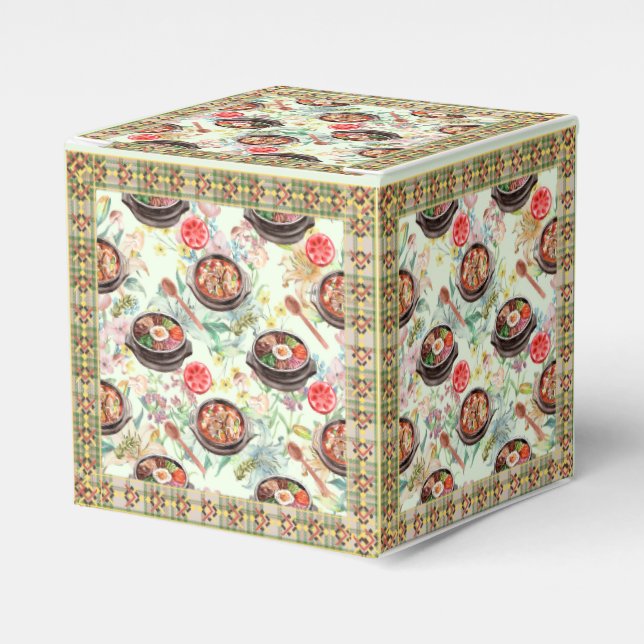 Korean Cuisine Pattern Favor Box (Front Side)