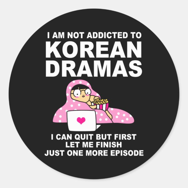 Korean Drama Kdrama Addict Classic Round Sticker (Front)