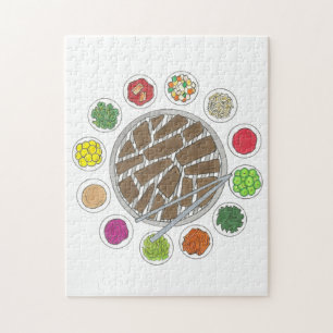 Korean Food Barbecue BBQ Roast Bulgogi Banchan Jigsaw Puzzle