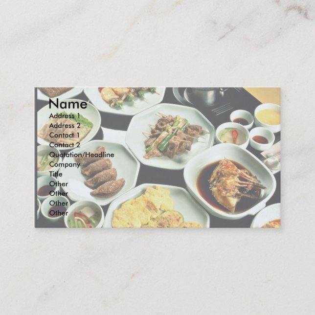 Korean food business card (Front)