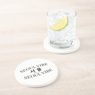 Korean Hangul City Art "Seoul" Vibe Modern Coaster