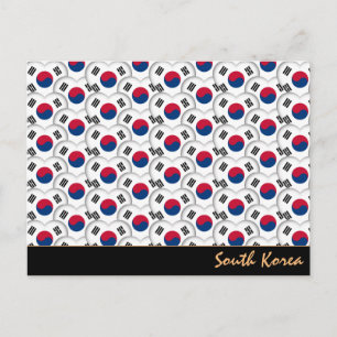 Korean Hearts & Korean Flag /South Korea Postcard