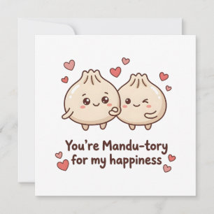 Korean I Love You Cute Mandu Pun Card