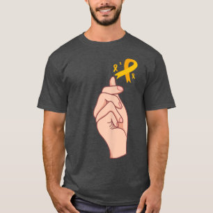 Korean K Pop Love Sign Childhood Cancer Awareness  T-Shirt