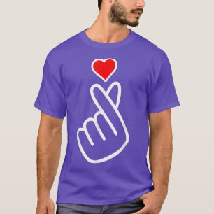 Korean K-pop Snap Finger Heart Hand I Love You Kpo T-Shirt