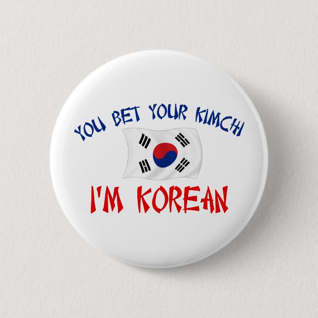 Korean Kimchi 2 Inch Round Button (Front)