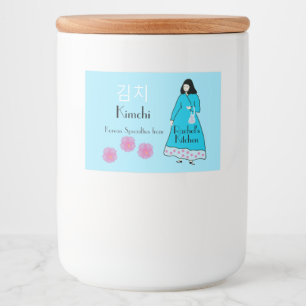 Korean Kimchi Jar Food Label