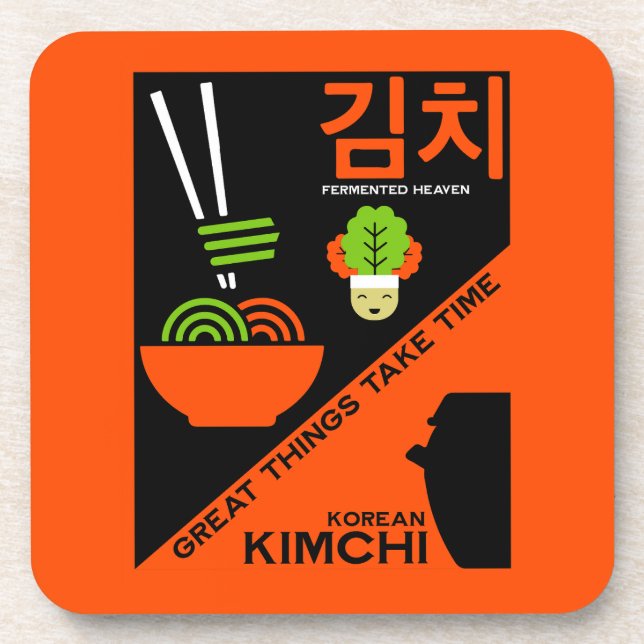 Korean Kimchi Kitchen Art Coaster (Front)