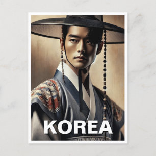 Korean Man Traditional Hanbok Postcard