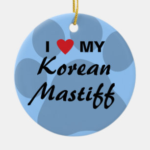Korean Mastiff Monogram Ceramic Ornament