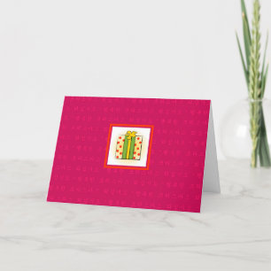 Korean Merry Christmas on PINK Folded Holiday Card