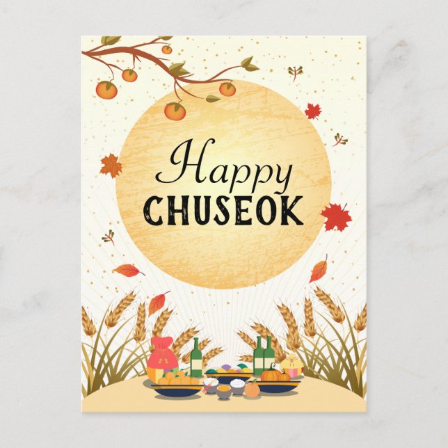 Korean Mid-Autumn Festival Chuseok Picnic Postcard (Front)