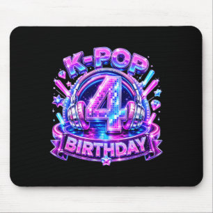 Korean Music 4th Birthday Girl Kpop 4 Year Old Mouse Pad