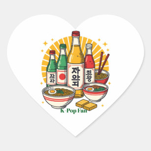 Korean Pop Culture Chest Print Printed Backpack Du Heart Sticker