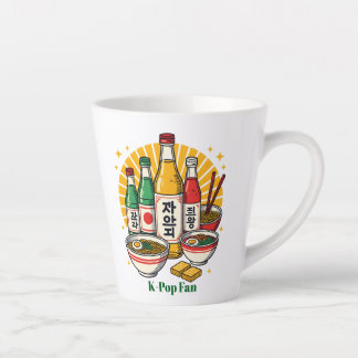 Korean Pop Culture Chest Print T-Shirt Glass Coffe Latte Mug