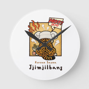 Korean Sauna Jjimjilbang Tiger Round Clock