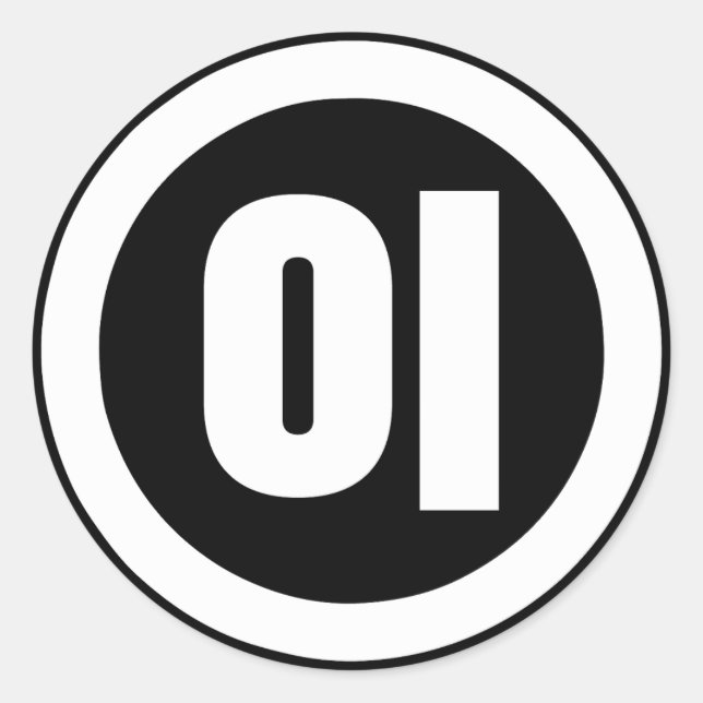 Korean Sino Number 2 Two 이 【I】 Hangul Classic Round Sticker (Front)