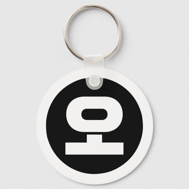 Korean Sino Number 5 Five 오 【O】 Hangul Keychain (Front)