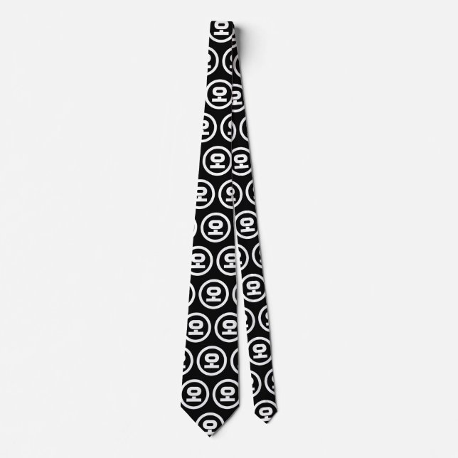 Korean Sino Number 5 Five 오 【O】 Hangul Tie (Front)