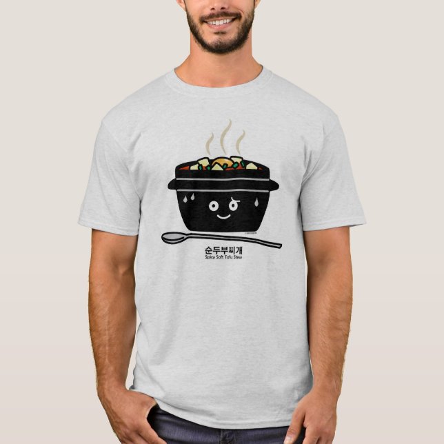 Korean Spicy soft Tofu Stew soup jjigae hot egg T-Shirt (Front)
