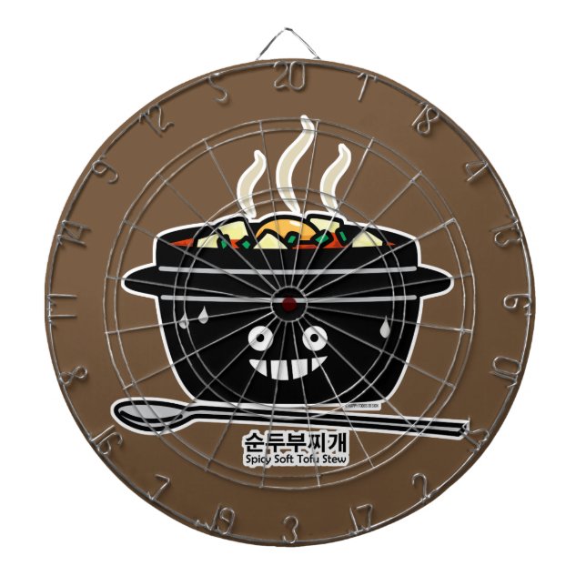 Korean Spicy soft Tofu Stew soup Sundubu jjigae Dartboard (Front)