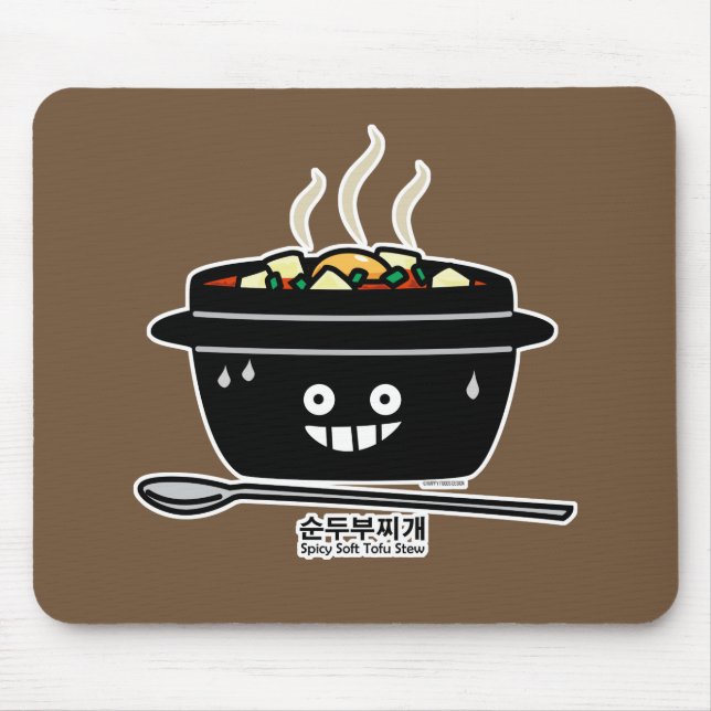 Korean Spicy soft Tofu Stew soup Sundubu jjigae Mouse Pad (Front)