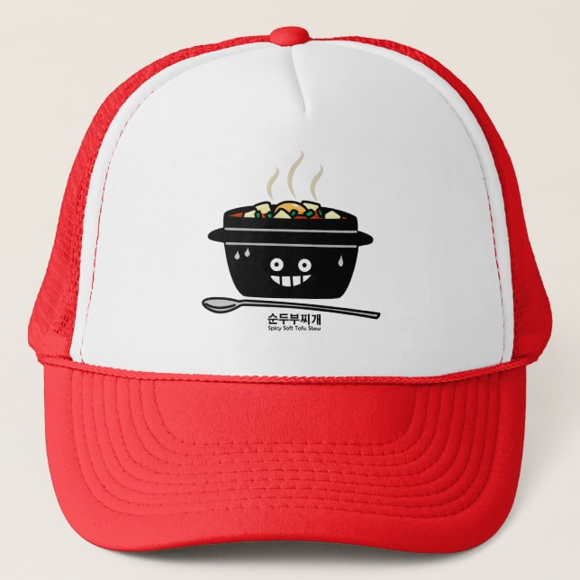 Korean Spicy soft Tofu Stew soup Sundubu jjigae Trucker Hat (Front)