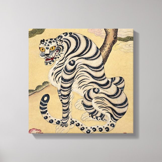 Korean Striped Tiger Minhwa Canvas Print (Front)