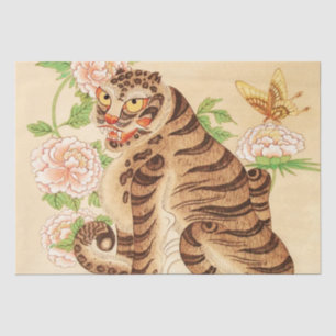 Korean Striped Tiger Vintage Minhwa  Tissue Paper