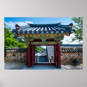 Korean Temple Gate Poster