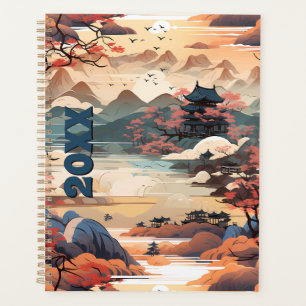 Korean Temple Planner in Orange, Teal, and Crimson