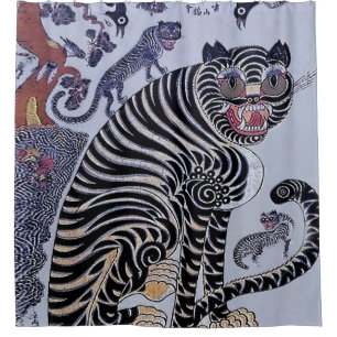 Korean Tiger Minhwa with Three Cubs