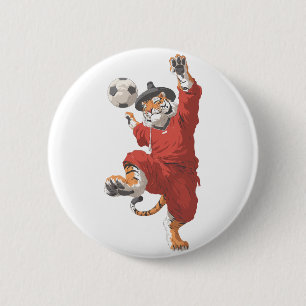 Korean Tiger Striker in Gat 2 Inch Round Button