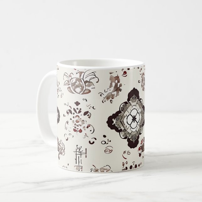 Korean traditional pattern mug (Front Left)