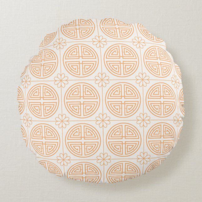  Korean traditional patterns Round Pillow (Front)