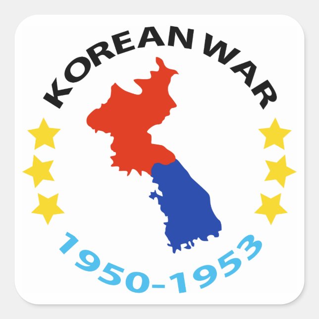 KOREAN WAR DATE SQUARE STICKER (Front)