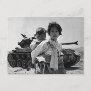 Korean War Refugee With Baby Postcard