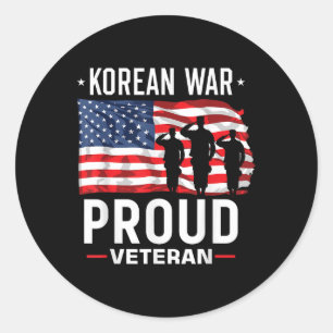 Korean War Veteran Classic Round Sticker