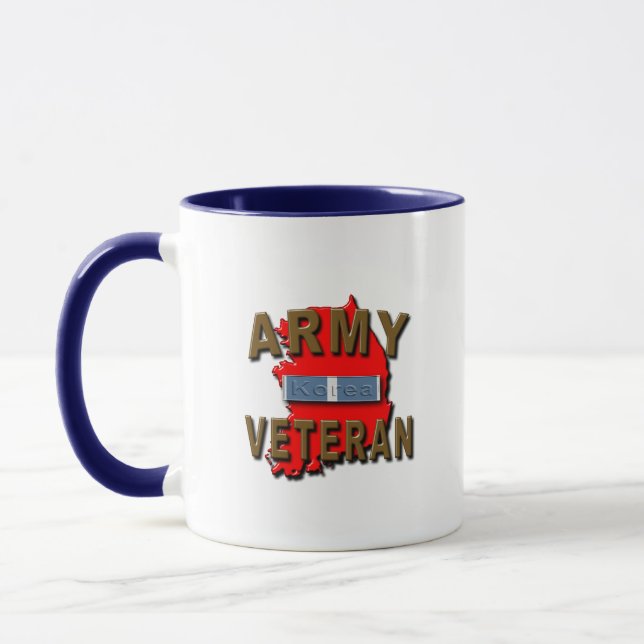 Korean+War Veteran Service Ribbon, ARMY Mug (Left)
