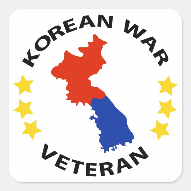 Korean War Veteran Square Sticker (Front)