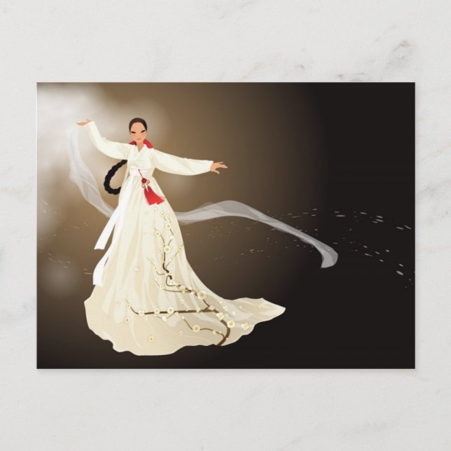 korean woman in a hanbok postcard (Front)