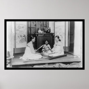 Korean Women Stick Ironing 1910 Poster