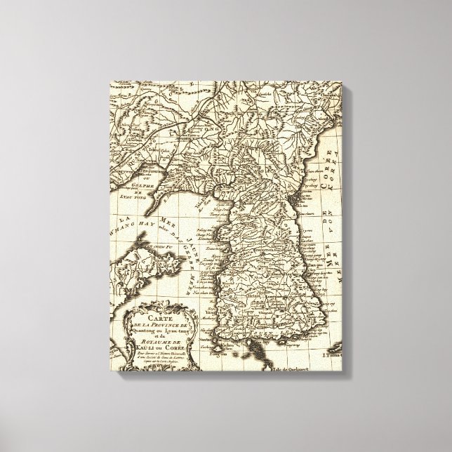 KoreaPanoramic MapKorea Canvas Print (Front)