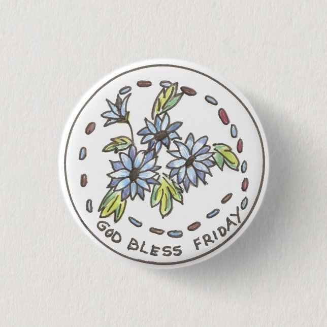 Korenbloem 1 Inch Round Button (Front)