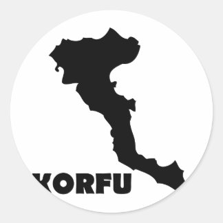 korfu corfu greek island classic round sticker