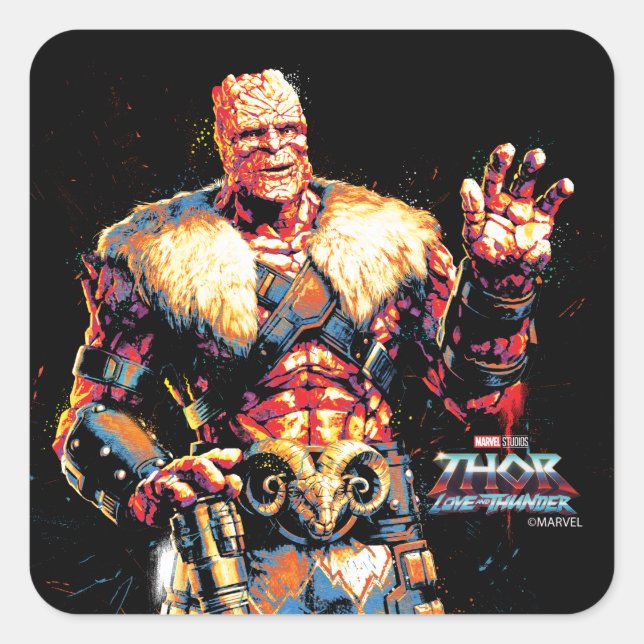 Korg Stylized Character Graphic Square Sticker (Front)
