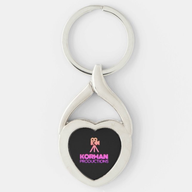 Korman Productions YouTube Channel Pink Logo  Keychain (Front)